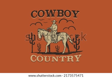 Cowboy Country Desert Vintage Distress Vector
