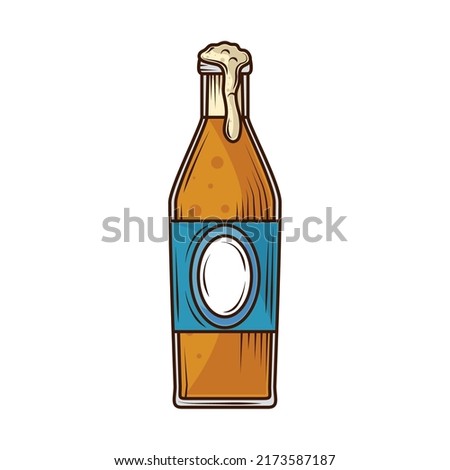 beer bottle icon flat isolated