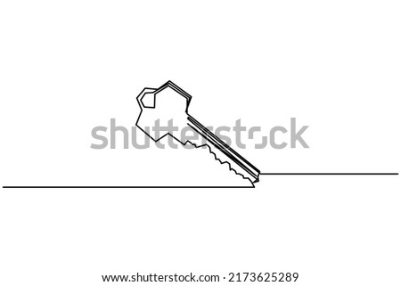 vector illustration hand drawn single continuous line key