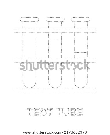 Test Tube tracing worksheet for kids