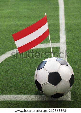 Austrian Flag on Top of Soccer Ball