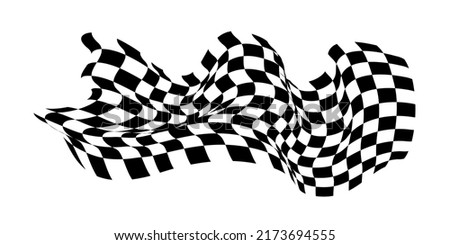Checkered flag. Signaling on the race track. fabric texture with cubes, background for presentations and start pages