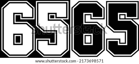 Jersey number 65 for tshirt design
