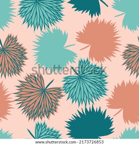 Beautiful tropical leaves branch  seamless pattern design. Tropical leaves background. Trendy Brazilian illustration. Spring and summer design for fabric, prints, wrapping paper and prints