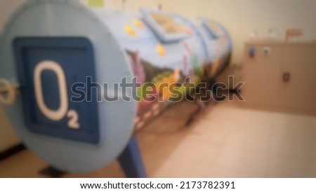 Defocused abstract background of Hyperbaric Oxygen Chamber homemade