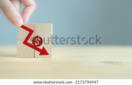 Economic crisis and economic recession, bankruptcy and failure. Global economic, political and financial crisis. Business and financial loss concept. Downward trend of production and employment Royalty-Free Stock Photo #2173796947