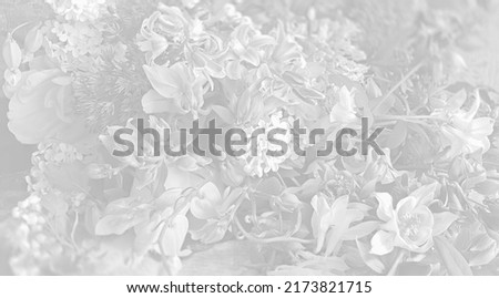 Floral vintage background with flowers. Floral spring background. Floral background in light gray tone. Texture for background wallpaper and any design Royalty-Free Stock Photo #2173821715