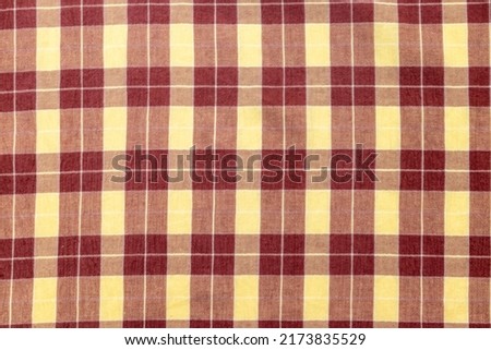 Yellow and red check pattern cloth