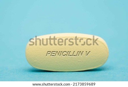 Penicillin V Pharmaceutical medicine pills  tablet  Copy space. Medical concepts. Royalty-Free Stock Photo #2173859689