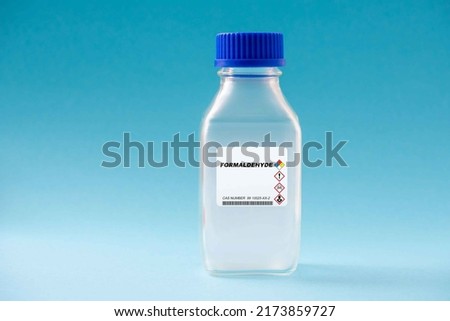 Formaldehyde dangerous poisonous gas in chemical glassware Royalty-Free Stock Photo #2173859727