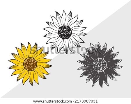 Sunflower SVG Printable Vector Illustration