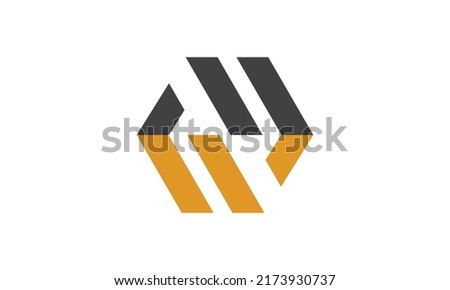 Letter MW Wave Logo. Design concept logo icon  line wave on letter MW for technology business concept or more brand.