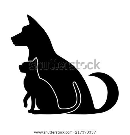 silhouette of pets