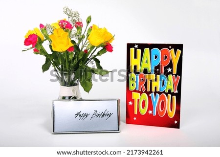 3D Happy Birth day to you Gift Card with Flowers