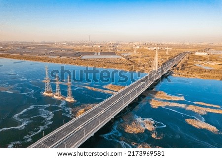 Bridges over rivers in winter