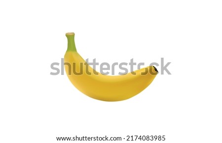 realistic yellow banana illustration vector