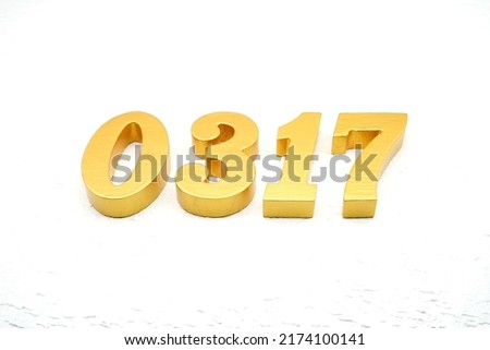   Number 0317 is made of gold-plated teak, 1 cm thick, laid on a white painted aerated brick floor, giving good 3D visibility.                                    