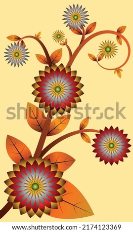 Flower Floral Decorative Art Design Fabric Canvas Wall art T Shirt