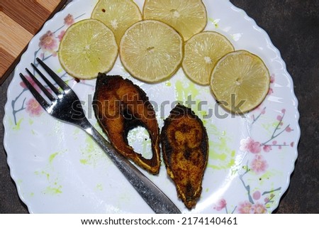tasty and fried Hilsa fish on kitchen for eat
