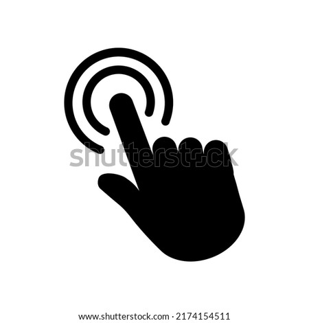 Interaction icon in flat style. Touch symbol isolated on white background. Virtual interactive control icon. Simple abstract icon in black. Vector illustration for graphic design, Web, UI, mobile app.