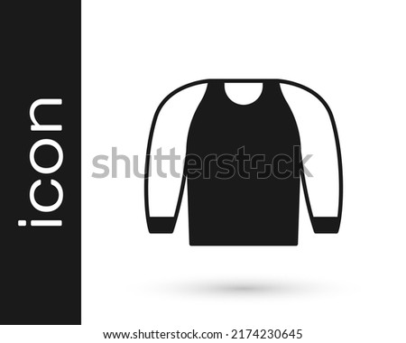 Black Sweater icon isolated on white background. Pullover icon. Sweatshirt sign.  Vector