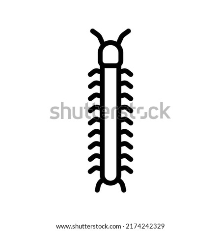 Centipede Icon. Line Art Style Design Isolated On White Background