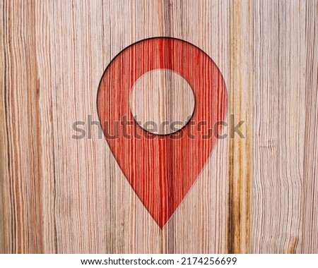 location sign on the wood-image