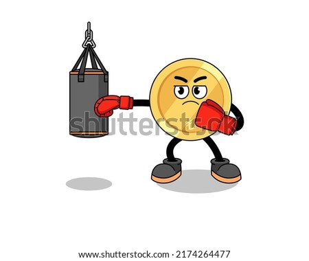Illustration of turkish lira boxer , character design