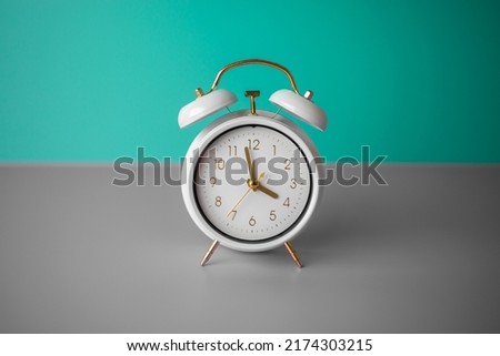 White clock close up. Time manage. 