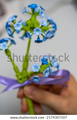 A flower made of children's blocks