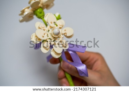 A flower made of children's blocks