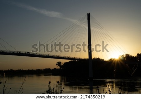 Bob Kerrey Pedestrian Bridge at Sunrise Royalty-Free Stock Photo #2174350219