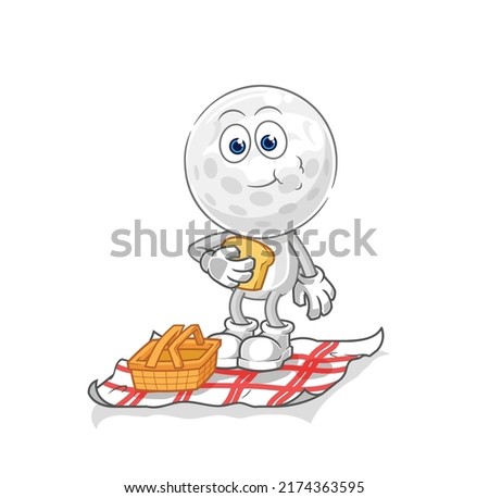 the golf head on a picnic cartoon. cartoon mascot vector