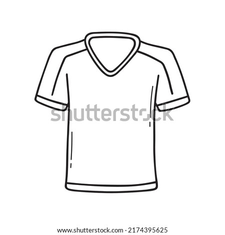 Hand drawn soccer shirt  doodle. Football player uniform in sketch style. Vector illustration isolated on white background.