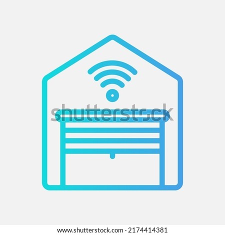Garage icon in gradient style about smart home, use for website mobile app presentation