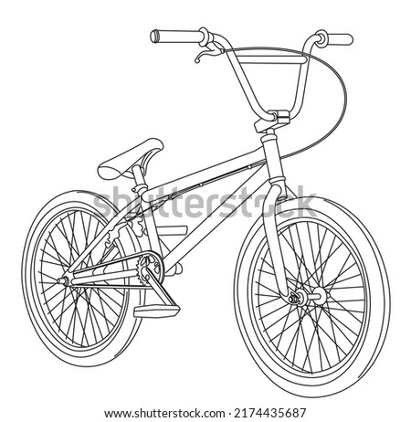 bike outline drawing in eps10