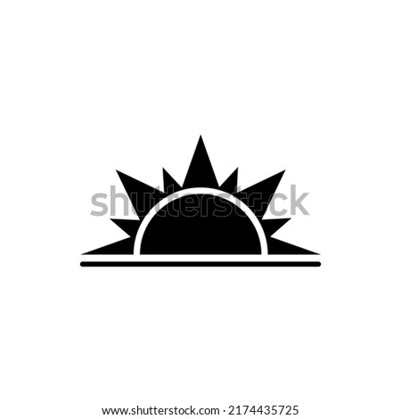 Sun Vector Icon, Glyph Style, Black
