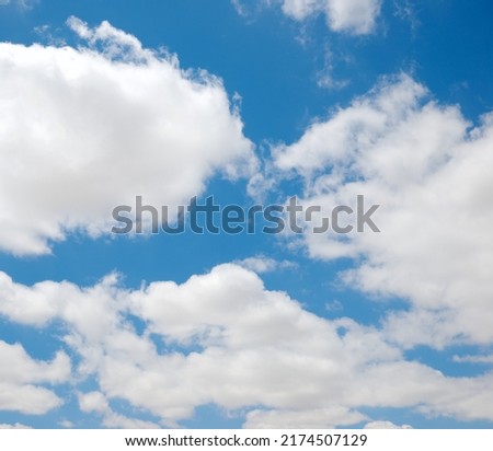 White clouds and blue sky in Spain.