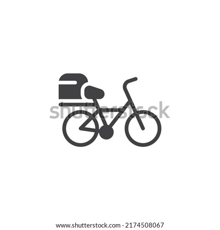 Delivery bike vector icon. filled flat sign for mobile concept and web design. Food delivery bicycle glyph icon. Symbol, logo illustration. Vector graphics