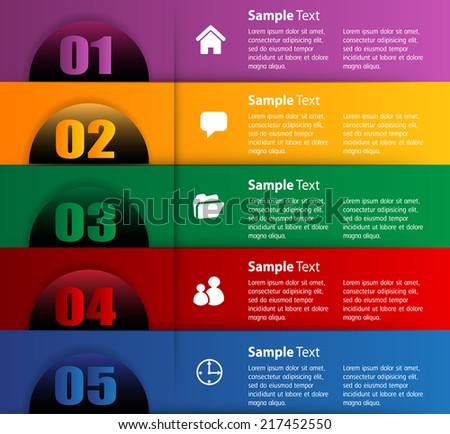 colorful modern text box template for website computer graphic and internet, numbers.