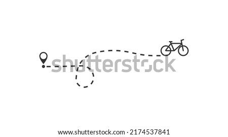 Bike path icon. Trip map illustration symbol. Sign navigation pointer vector.
