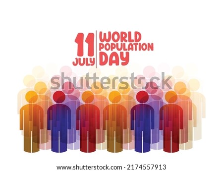 World Population Day on 11th July, banner or poster  Royalty-Free Stock Photo #2174557913