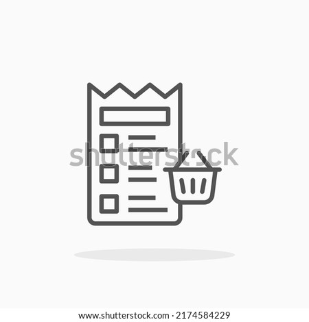 Shopping List line icon. Editable stroke and pixel perfect. Can be used for digital product, presentation, print design and more.
