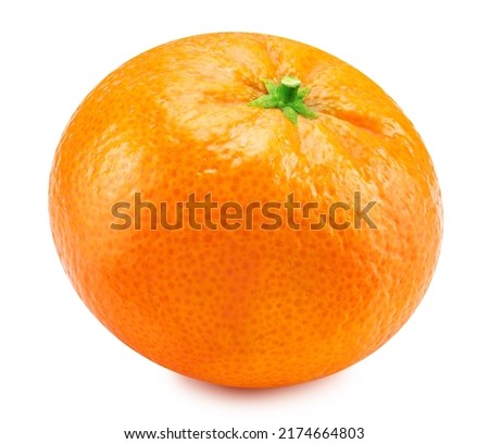 Ripe tangerine fruit isolated on a white background. Organic tangerines fruits. Royalty-Free Stock Photo #2174664803