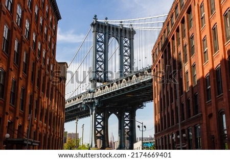 View of the Manhattan Bridge from Dumbo Brooklyn