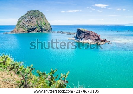 Rock and water along the coastline of Vietnam