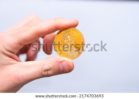 gold bullion coin on a white background. Investing in gold