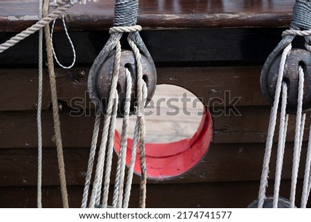 old wooden pulleys for boats