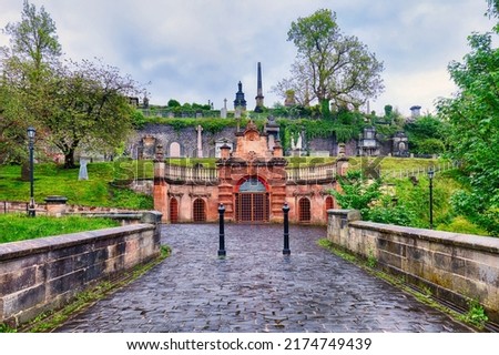 Glasgow Necropolis gate in Scotland, UK. Royalty-Free Stock Photo #2174749439