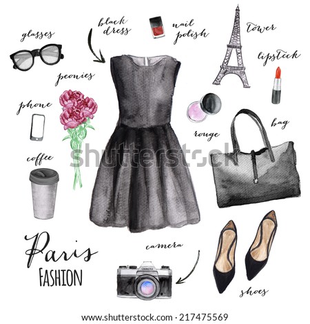 Fashion illustration. Paris style.